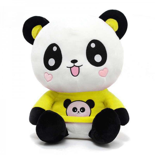Cute Happy Panda wearing beautiful Yellow Baby Panda T-shirt
